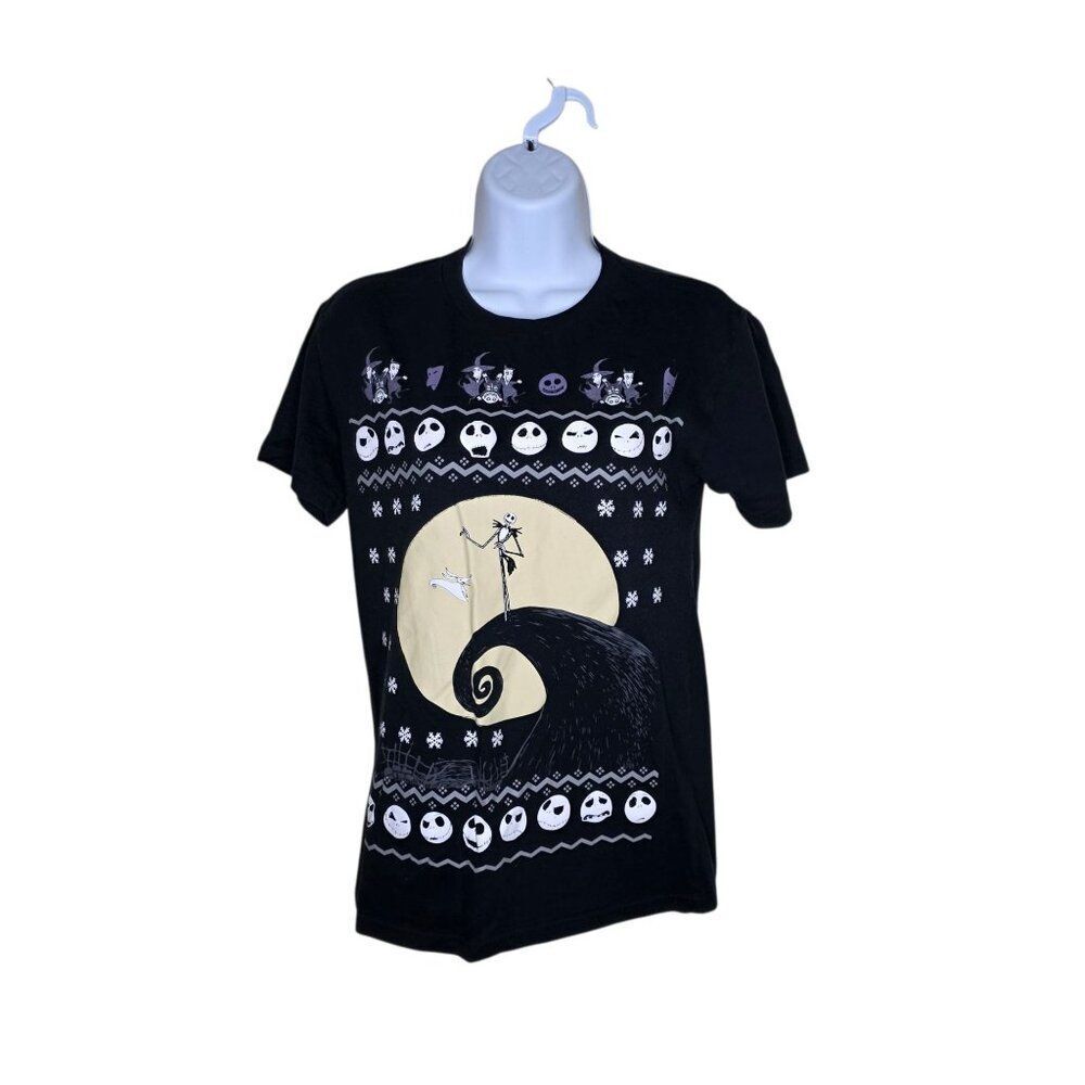 Nightmare Before Christmas Halloween Short Sleeved Tshirt Womens Size S Black